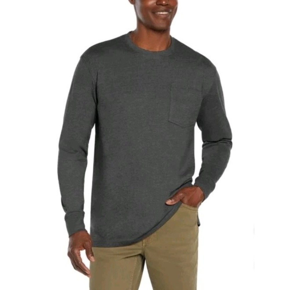 WOOLRICH Men's Long‎ Sleeve Pocket Tee Gray XL